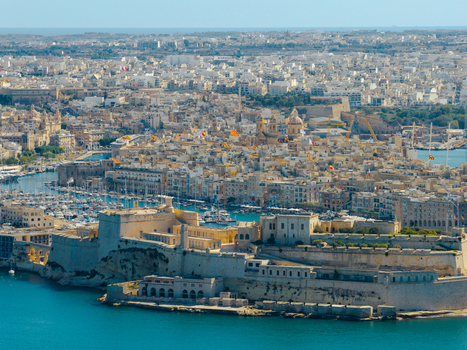 Aerial view of Fort St. Angelo and the historic Grand Harbour in Valletta Port Region Malta. Aerial view of Fort St. Angelo and the historic Grand Harbour in Valletta Port Region Malta.