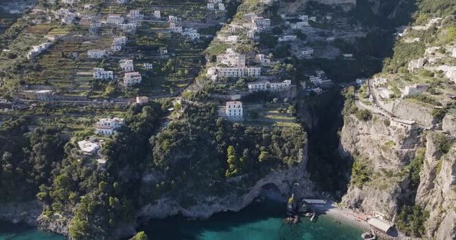 Aerial view of Amalfi Coast houses Italy. Aerial view of Amalfi Coast houses Italy.