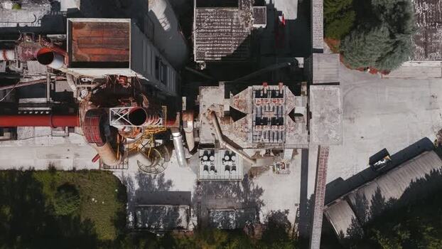 Aerial view of Sacci S.P.A. cement factory Italy.