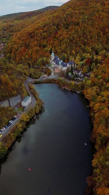 Aerial view of Palace Hotel in Lillafured Hungary. Aerial view of Palace Hotel in Lillafured Hungary.