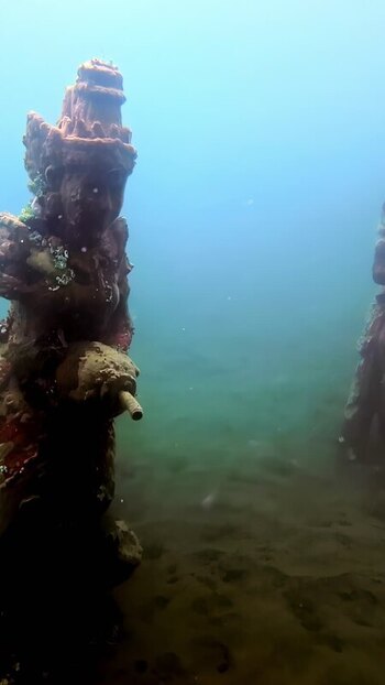 View of underwater statues in Bali Indonesia. View of underwater statues in Bali Indonesia.