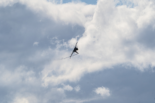 Berlin Berlin Germany 13 June 2026 View of a Eurofighter Typhoon performing an aerial maneuver against a cloudy sky at the ILA Berlin Air Show. Berlin Berlin Germany 13 June 2026 View of a Eurofighter Typhoon performing an aerial maneuver against a cloudy sky at the ILA Berlin Air Show.