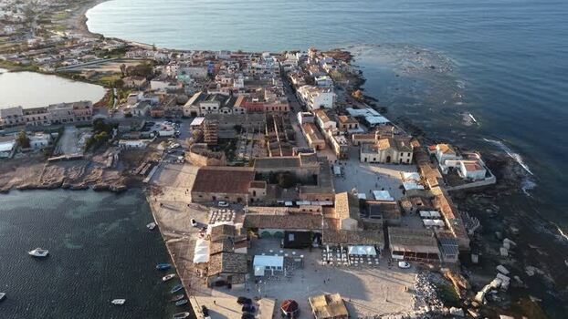 Aerial view of the historic fishing village of Marzamemi Italy. Aerial view of the historic fishing village of Marzamemi Italy.