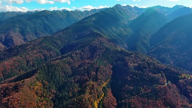 Aerial view of Carpathian Mountains in autumn Romania. Aerial view of Carpathian Mountains in autumn Romania.