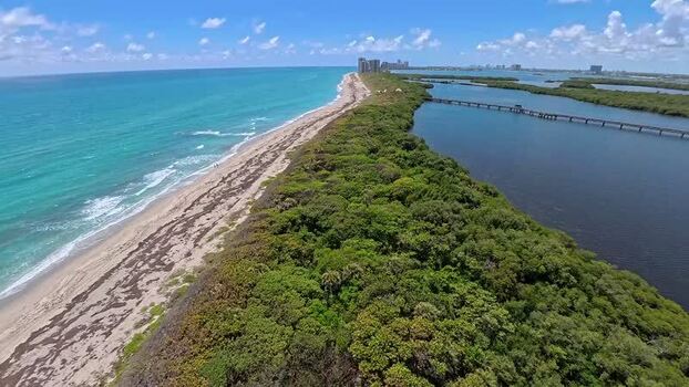 Aerial view of McArthur Beach United States.