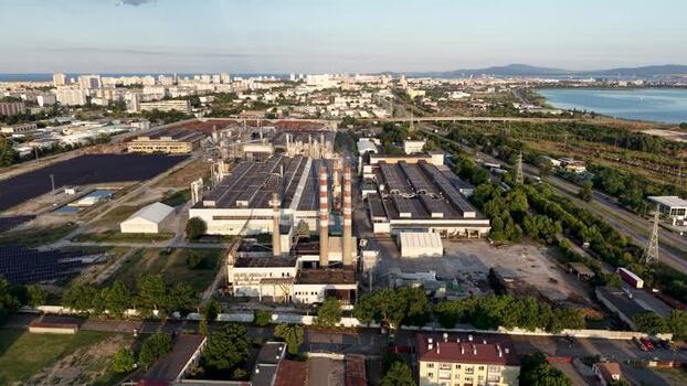 Aerial view of Northern Industrial Zone in Burgas Bulgaria. Aerial view of Northern Industrial Zone in Burgas Bulgaria.