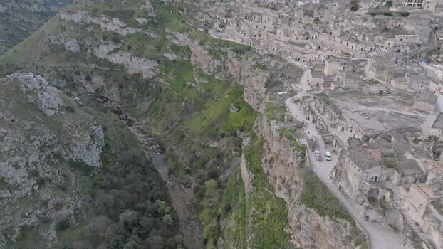 Aerial view of Sassi di Matera Italy.
