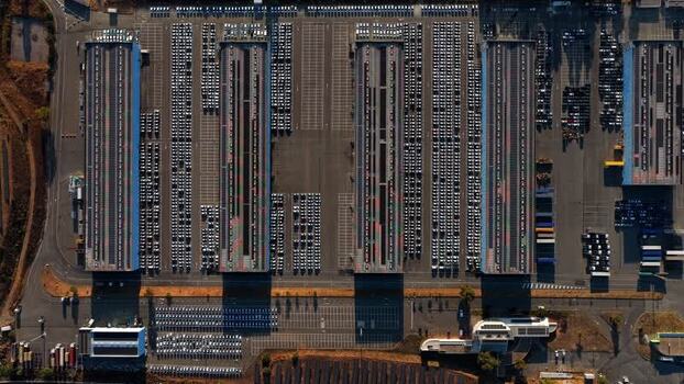 Aerial view of Civitavecchia automotive port terminal Italy. Aerial view of Civitavecchia automotive port terminal Italy.