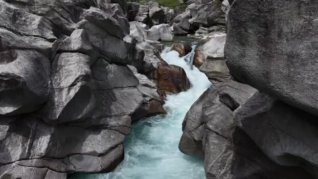 Aerial view of the Verzasca River and smooth rocks Switzerland. Aerial view of the Verzasca River and smooth rocks Switzerland.