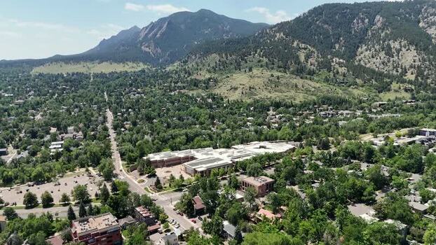 Aerial view of Boulder and the Flatirons in Colorado United States. Aerial view of Boulder and the Flatirons in Colorado United States.