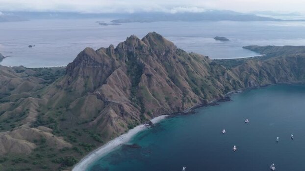 Aerial view of Padar Island in Komodo Indonesia.
