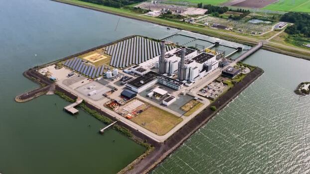 Aerial view of Maxima power plant in Lelystad Netherlands.
