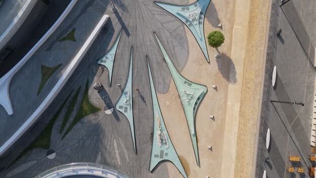 Aerial view of Eleftheria Square in Nicosia Cyprus.