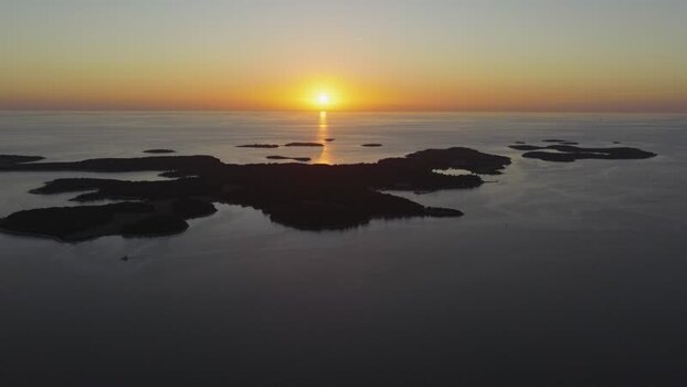 Aerial view of Brijuni National Park at sunset Croatia.