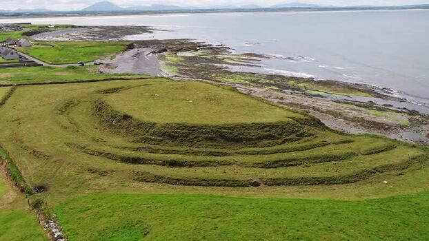 Aerial view of the historic hut site in Enniscrone Ireland. Aerial view of the historic hut site in Enniscrone Ireland.
