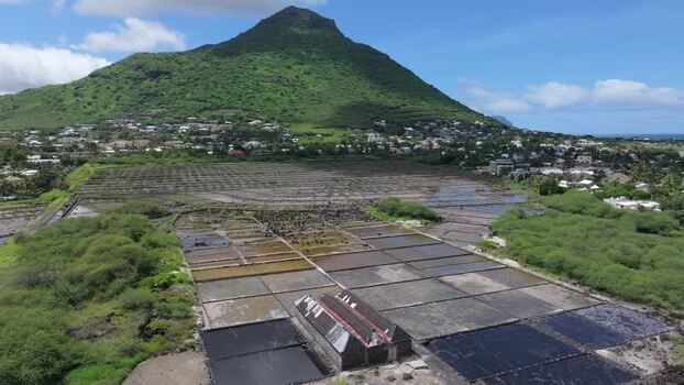 Aerial view of Salines de Yemen Tamarin salt pans in Mauritius. Aerial view of Salines de Yemen Tamarin salt pans in Mauritius.