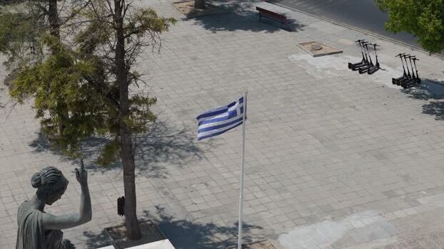 Aerial view of a square in Nicosia Cyprus.
