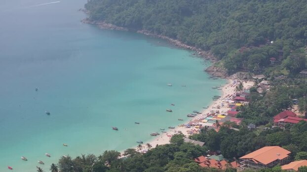 Aerial view of Perhentian Islands beach in Malaysia. Aerial view of Perhentian Islands beach in Malaysia.