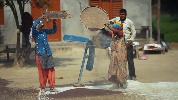 View of people winnowing grain in Dhangadhi Nepal. View of people winnowing grain in Dhangadhi Nepal.