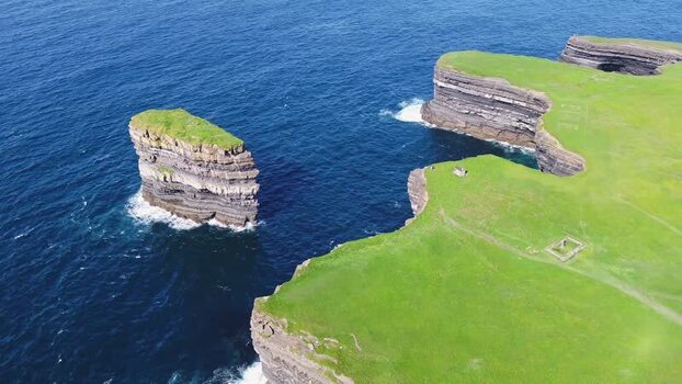 Aerial view of Dun Briste Sea Stack Ireland. Aerial view of Dun Briste Sea Stack Ireland.