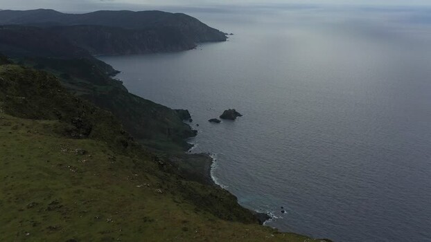 Aerial view of the high cliffs of Vixia de Herbeira Spain. Aerial view of the high cliffs of Vixia de Herbeira Spain.