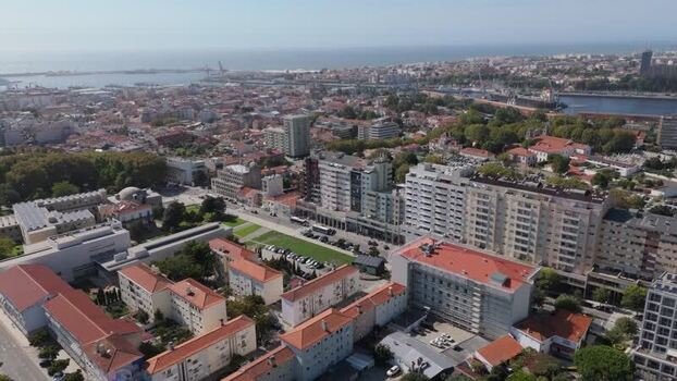 Aerial view of Matosinhos urban area and city hall Portugal. Aerial view of Matosinhos urban area and city hall Portugal.