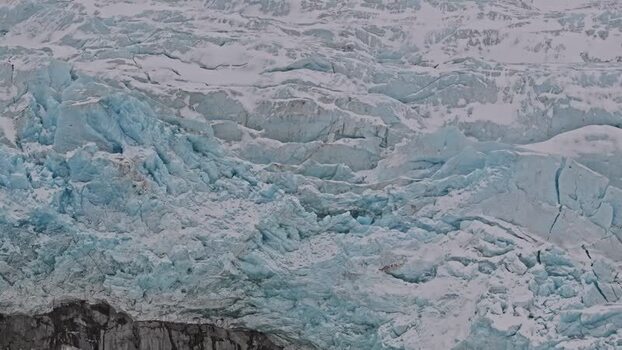 Aerial view of glacier in Svalbard and Jan Mayen.