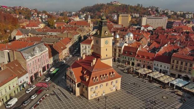 Aerial view of Council Square in Brasov Romania. Aerial view of Council Square in Brasov Romania.