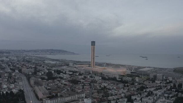 Aerial view of the Great Mosque of Algiers Algeria.