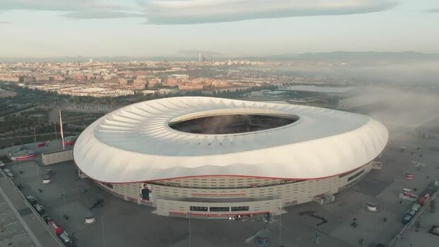 Aerial view of Riyadh Air Metropolitano Stadium in Madrid Spain.