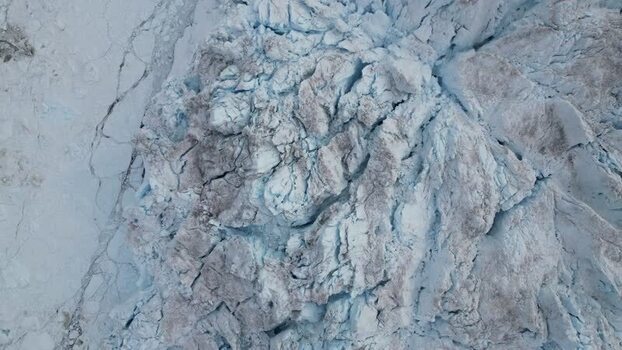 Aerial view of Ilulissat glacier crevasses Greenland. Aerial view of Ilulissat glacier crevasses Greenland.