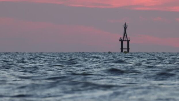 View of a navigational marker and buoys France.