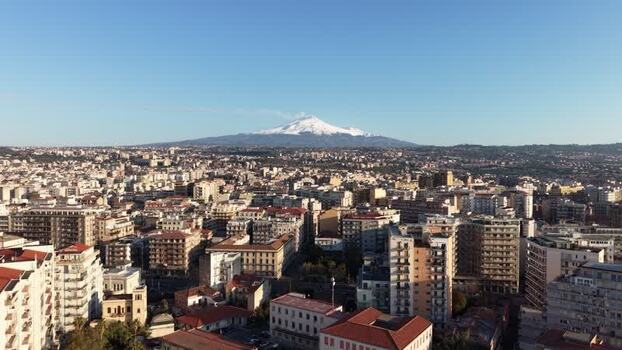 Aerial view of Mount Etna and the city of Catania Italy. Aerial view of Mount Etna and the city of Catania Italy.