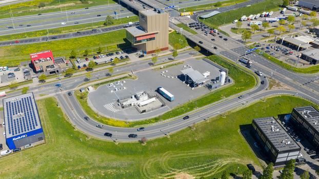 Aerial View of Rolande Hydrogen and LNG Gas Station