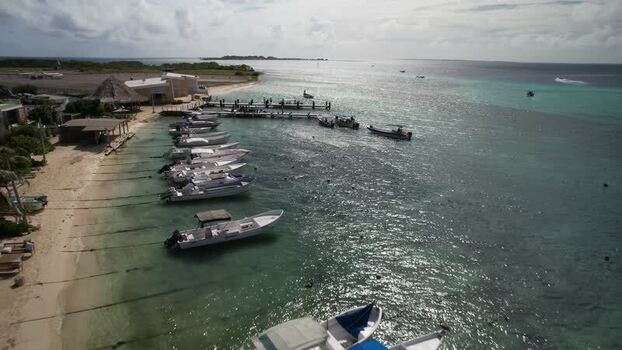 Aerial view of Los Roques archipelago Venezuela.