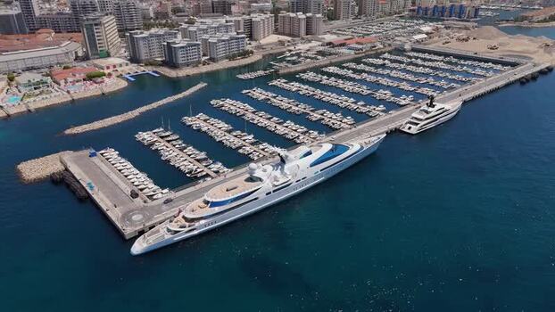 Aerial view of Mid Harbour Small Boats Marina in Gibraltar. Aerial view of Mid Harbour Small Boats Marina in Gibraltar.