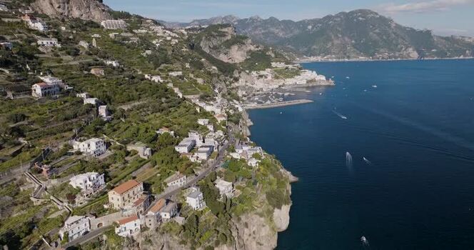Aerial view of Amalfi Coast coastline Italy. Aerial view of Amalfi Coast coastline Italy.
