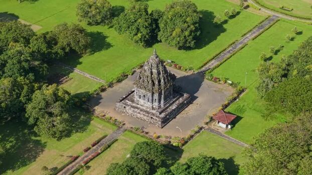 Aerial view of Bubrah Temple in Jawa Tengah Indonesia.