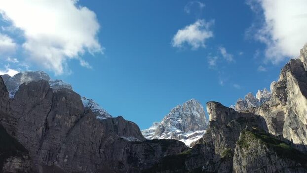 Aerial view of the Brenta group mountain peaks Italy. Aerial view of the Brenta group mountain peaks Italy.