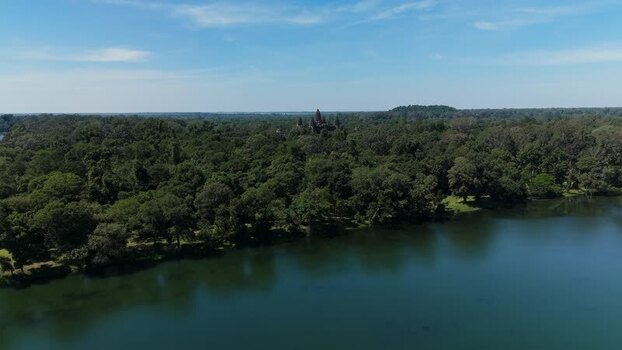 Aerial view of Angkor Wat temple in Krong Siem Reap Cambodia. Aerial view of Angkor Wat temple in Krong Siem Reap Cambodia.