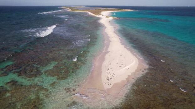 Aerial view of Los Roques archipelago Venezuela.