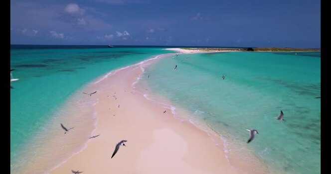 Aerial view of Los Roques archipelago Venezuela.