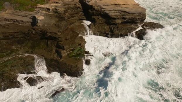 Aerial view of La Jolla Cove rocky cliffs United States.