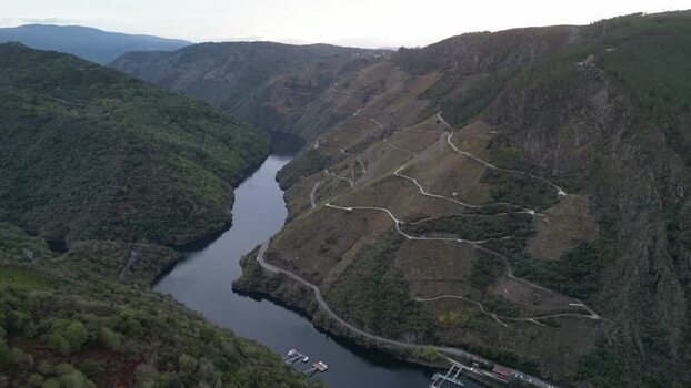 Aerial view of River Sil Canyon Spain. Aerial view of River Sil Canyon Spain.
