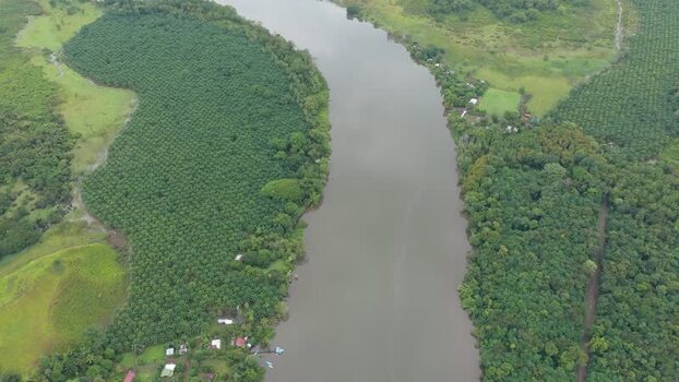 Aerial view of a winding river in Costa Rica. Aerial view of a winding river in Costa Rica.