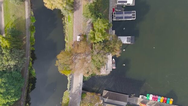 Aerial view of boats and bridge Poland. Aerial view of boats and bridge Poland.