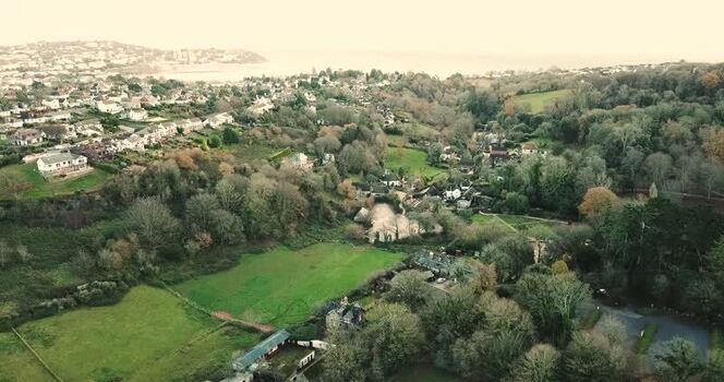 Aerial view of the historic village of Cockington United Kingdom. Aerial view of the historic village of Cockington United Kingdom.