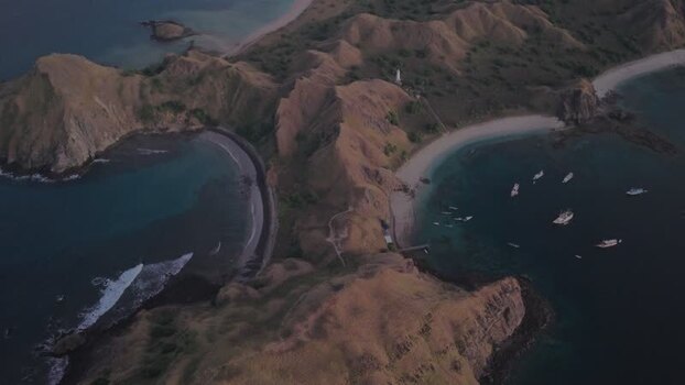 Aerial view of Padar Island in Komodo Indonesia.