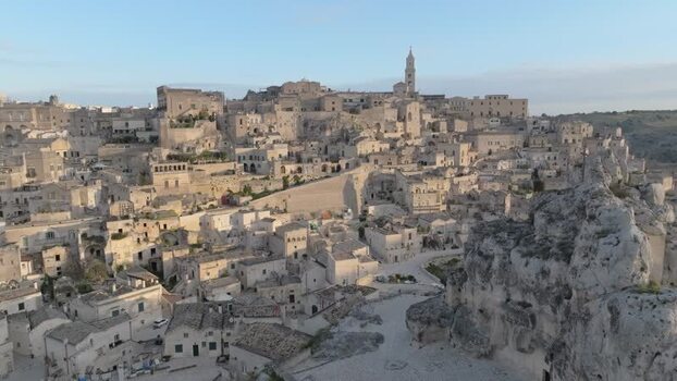 Aerial view of Sassi di Matera Italy.