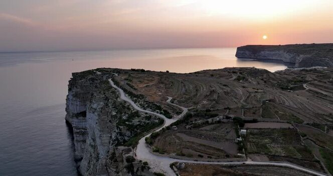 Aerial view of Sanap Cliffs Malta.